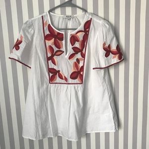 Madewell Embroidered Short Sleeve Blouse